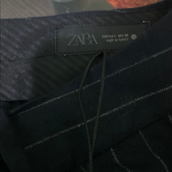 Zara ZW COLLECTION WOOL PINSTRIPE PANTS Sz L - Picture 12 of 12